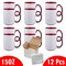 12 Pcs 15OZ El Grande Dark Red Inside & Handle Sublimation Mugs With Foam Support Boxes
